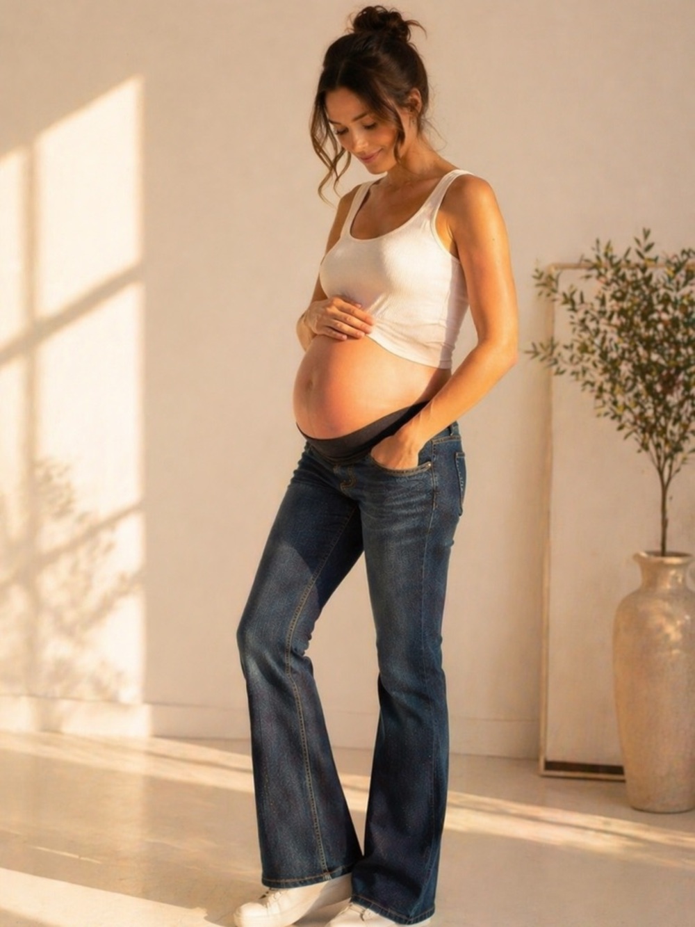 Motherhood Maternity Jeans Small Bootcut Under Belly Stretch Denim